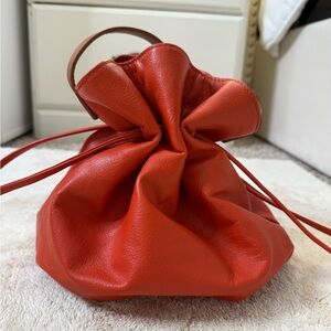 ‼️‼️Elegant Orange Leather Drawstring Bag‼️‼️